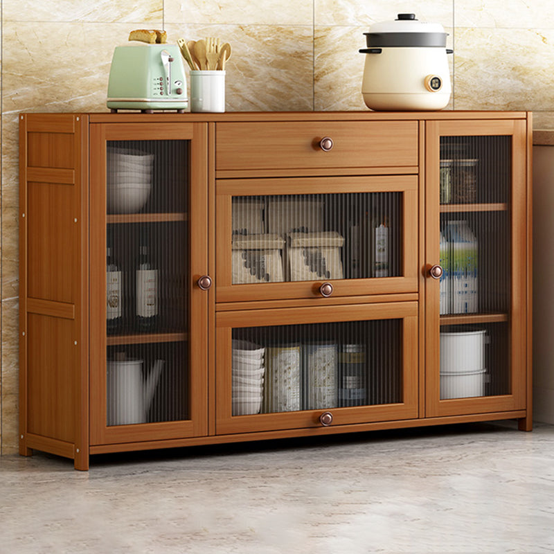 Contemporary Sideboard Cabinet Bamboo Sideboard Table with Drawers for Dining Room