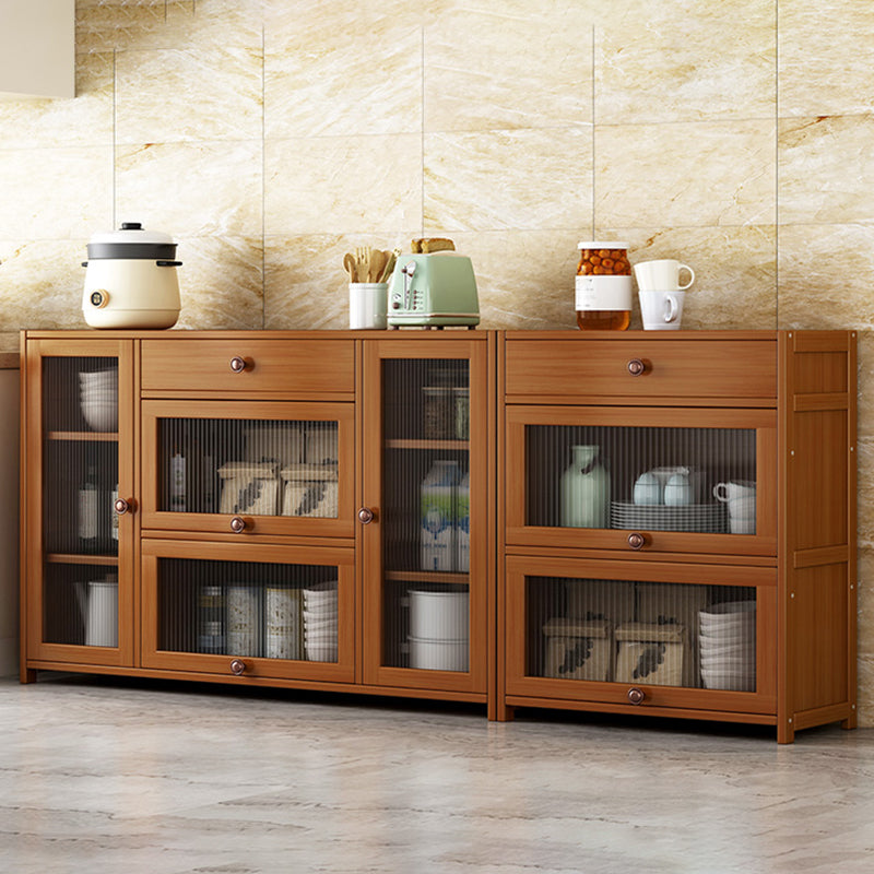 Contemporary Sideboard Cabinet Bamboo Sideboard Table with Drawers for Dining Room