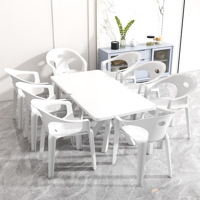 Contemporary Style Dining Set Plastic 1/5/10 Pcs Dining Table Set