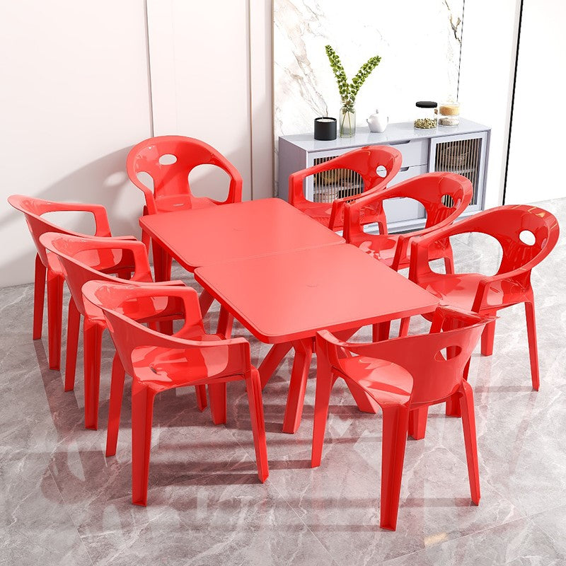 Contemporary Style Dining Set Plastic 1/5/10 Pcs Dining Table Set