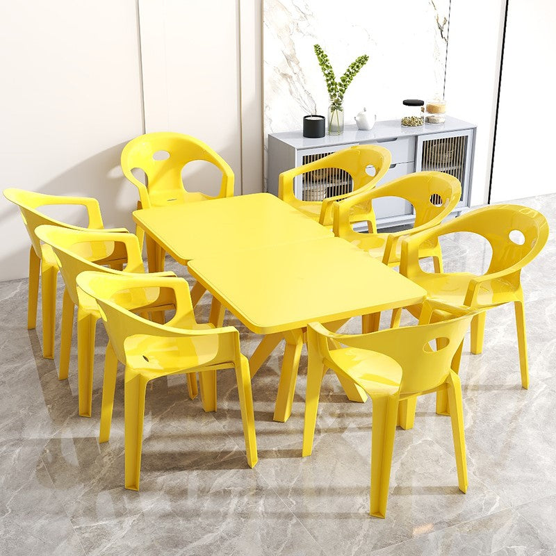 Contemporary Style Dining Set Plastic 1/5/10 Pcs Dining Table Set