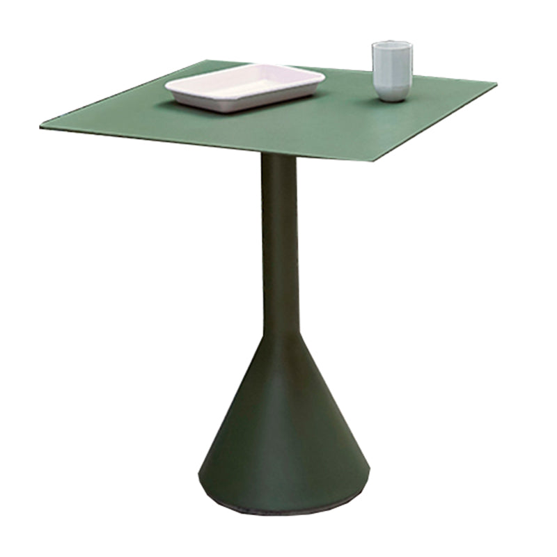 Contemporary Metal Patio Table Round/Square Water Resistant in Green