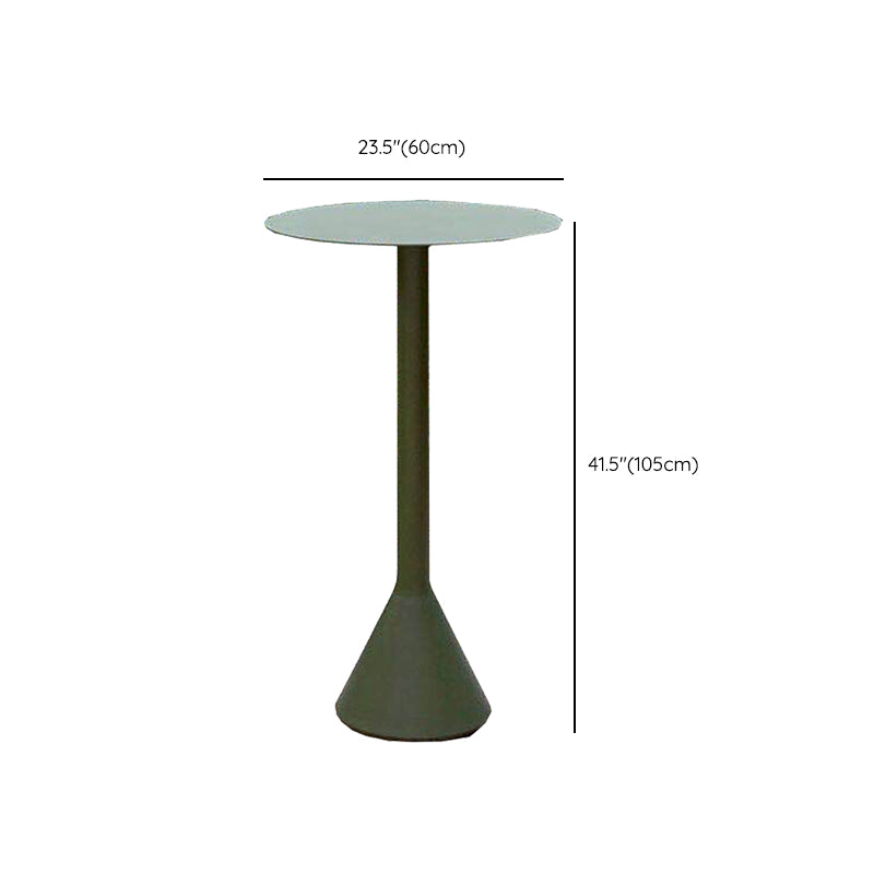 Contemporary Metal Patio Table Round/Square Water Resistant in Green