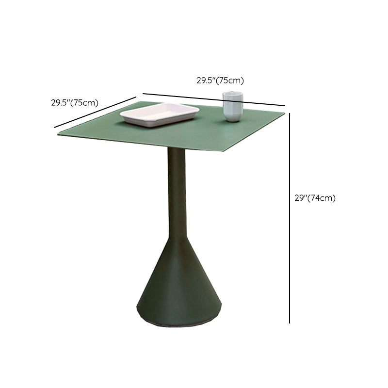 Contemporary Metal Patio Table Round/Square Water Resistant in Green