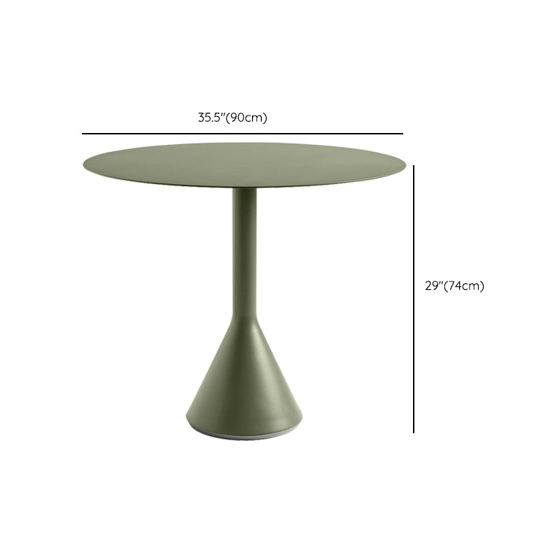 Contemporary Metal Patio Table Round/Square Water Resistant in Green