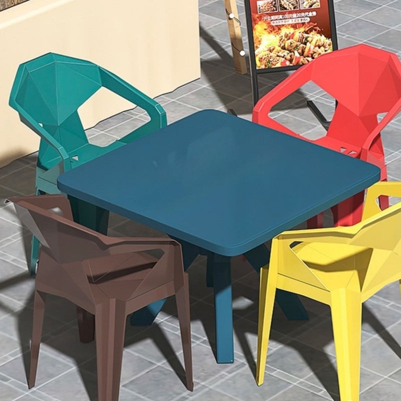 Contemporary Water Resistant Patio Table Plastic with Umbrella Hole