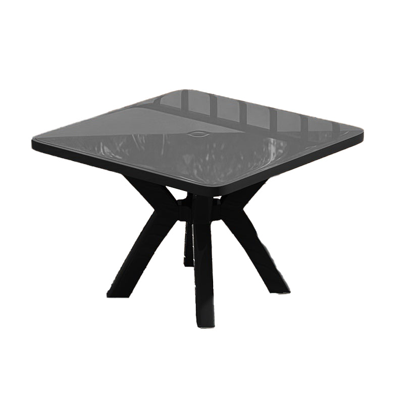 Contemporary Water Resistant Patio Table Plastic with Umbrella Hole