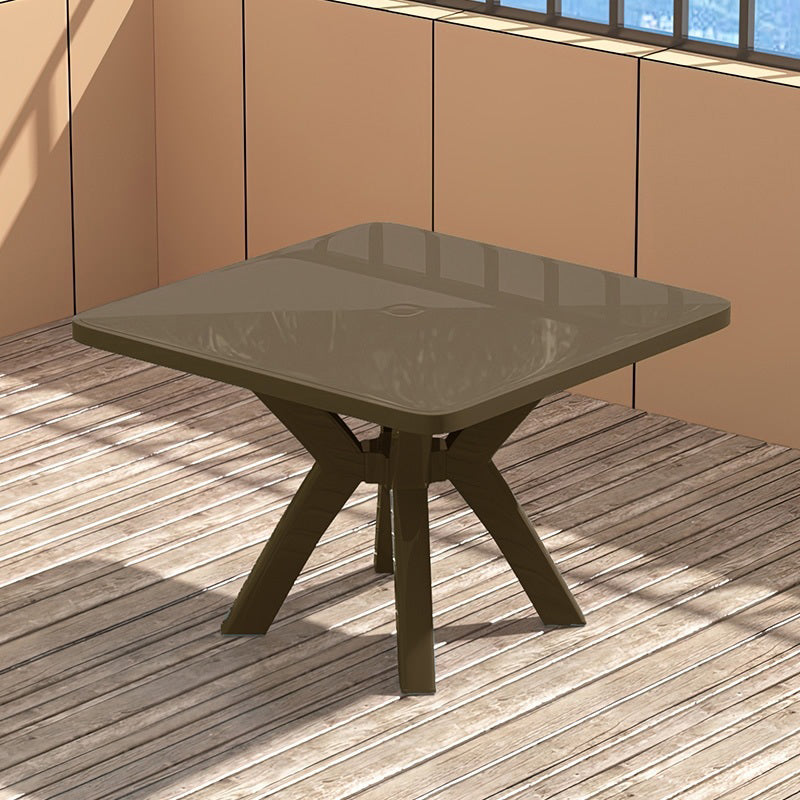 Contemporary Water Resistant Patio Table Plastic with Umbrella Hole