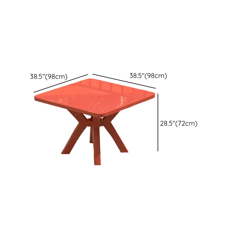 Contemporary Water Resistant Patio Table Plastic with Umbrella Hole