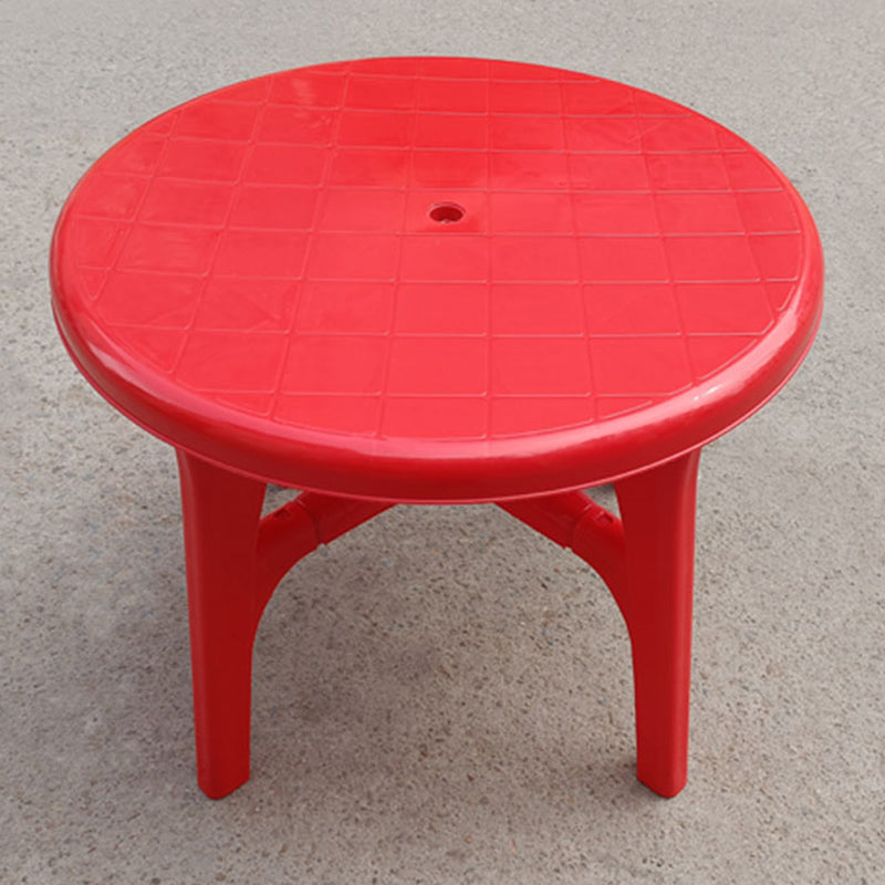 Contemporary Plastic Patio Table Round/Rectangle with Umbrella Hole for Outdoor