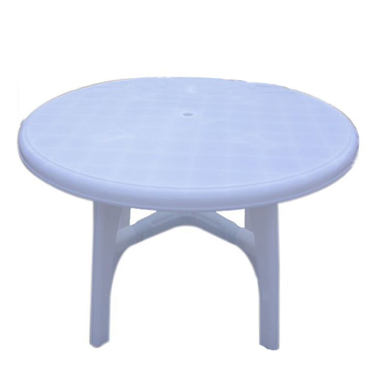 Contemporary Plastic Patio Table Round/Rectangle with Umbrella Hole for Outdoor