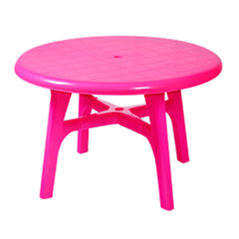 Contemporary Water Resistant Patio Table Plastic Rectangle/Round with Umbrella Hole