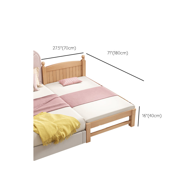 Glam Style Beech Wood Nursery Bed with Mattress and Guardrail