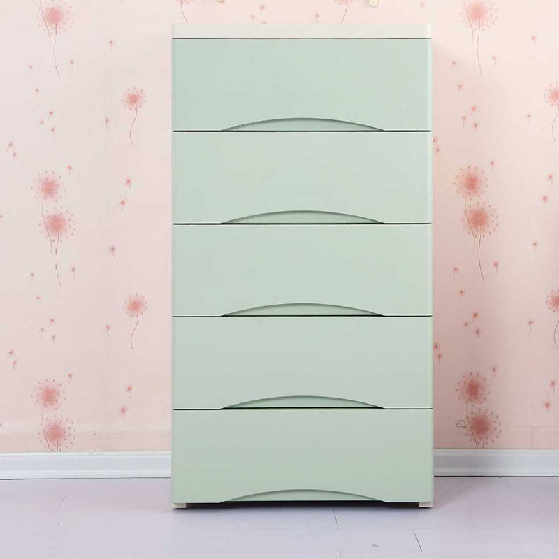 Vertical Kids Nightstand Scandinavian 5/6 Drawers Plastic Nursery Dresser for Home