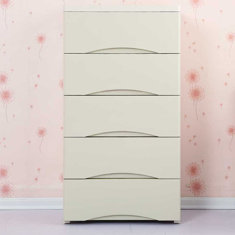 Vertical Kids Nightstand Scandinavian 5/6 Drawers Plastic Nursery Dresser for Home