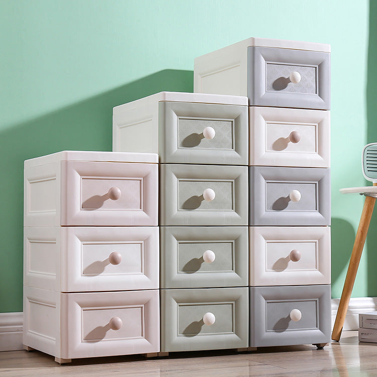 Scandinavian Vertical Plastic Baby Dresser with Drawers for Bedroom