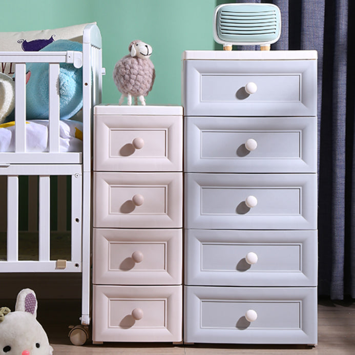 Scandinavian Vertical Plastic Baby Dresser with Drawers for Bedroom