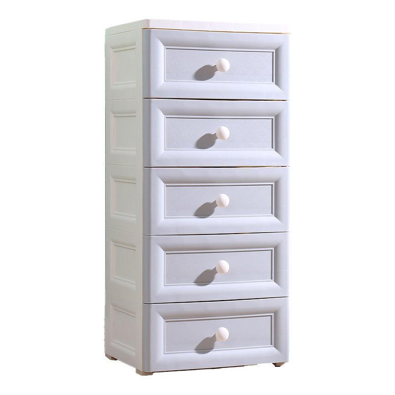 Scandinavian Vertical Plastic Baby Dresser with Drawers for Bedroom