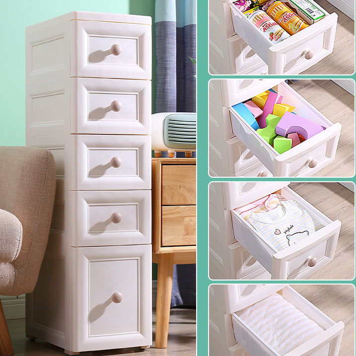 Scandinavian Vertical Plastic Baby Dresser with Drawers for Bedroom