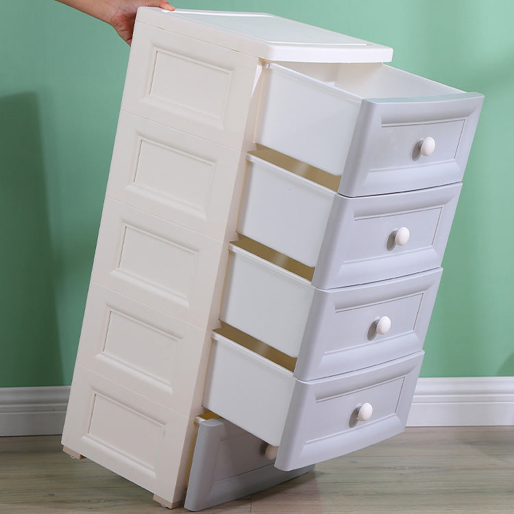 Scandinavian Vertical Plastic Baby Dresser with Drawers for Bedroom