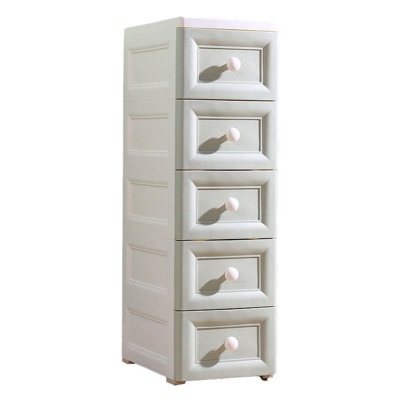 Scandinavian Vertical Plastic Baby Dresser with Drawers for Bedroom