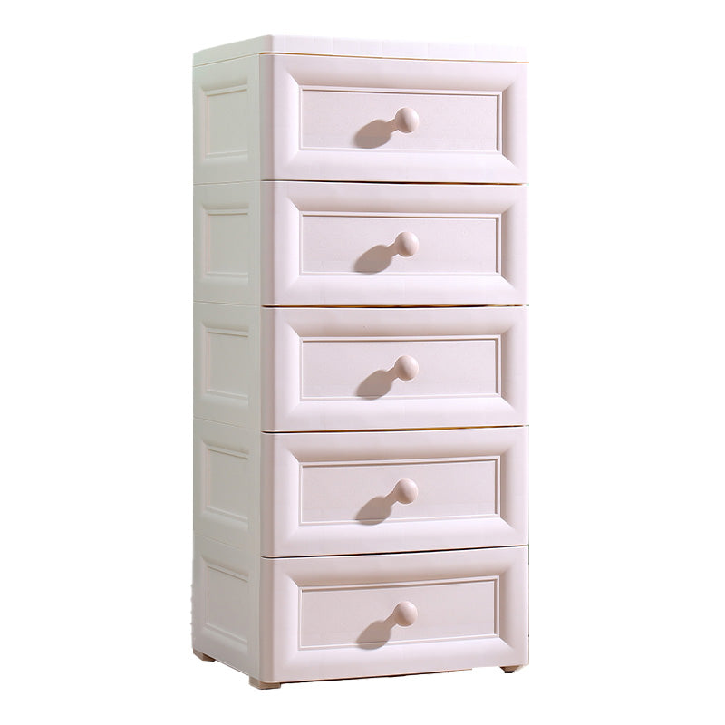 Scandinavian Vertical Plastic Baby Dresser with Drawers for Bedroom