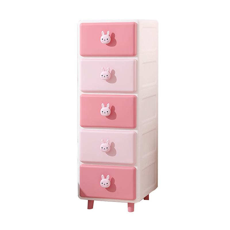 Vertical Kids Nightstand Scandinavian Plastic Nursery Dresser for Bedroom