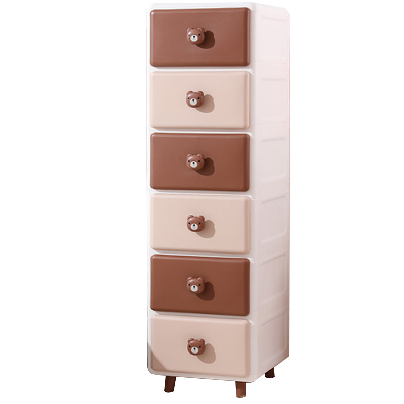 Vertical Kids Nightstand Scandinavian Plastic Nursery Dresser for Bedroom