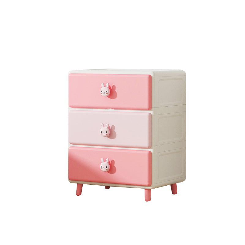 Vertical Kids Nightstand Scandinavian Plastic Nursery Dresser for Bedroom