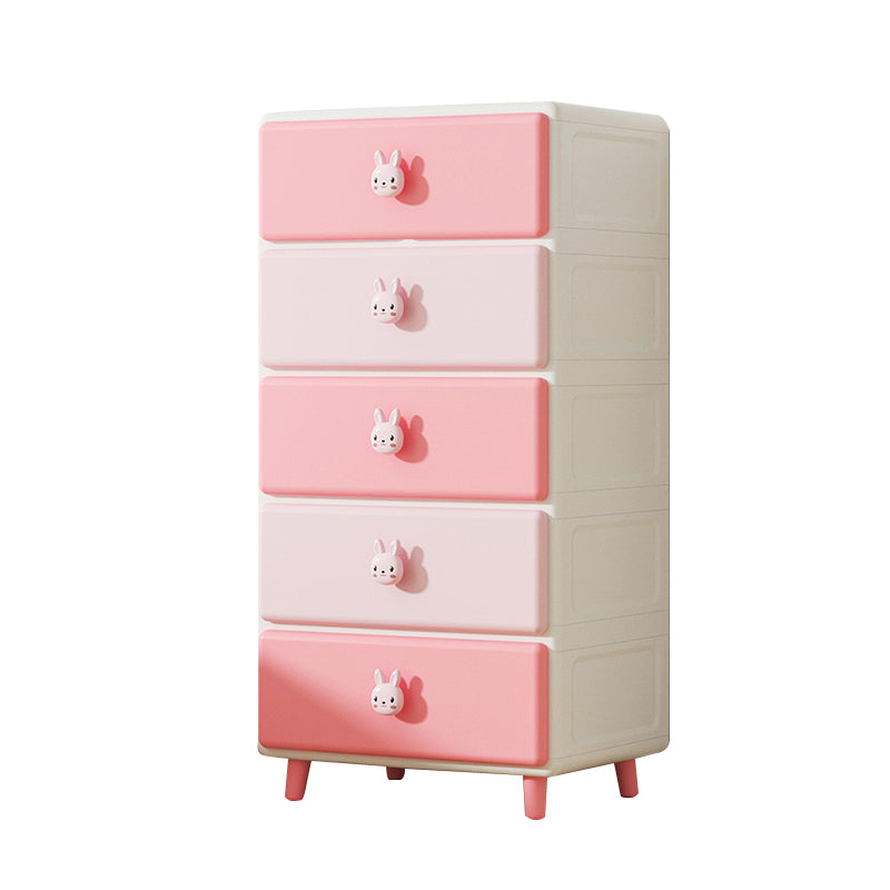 Vertical Kids Nightstand Scandinavian Plastic Nursery Dresser for Bedroom