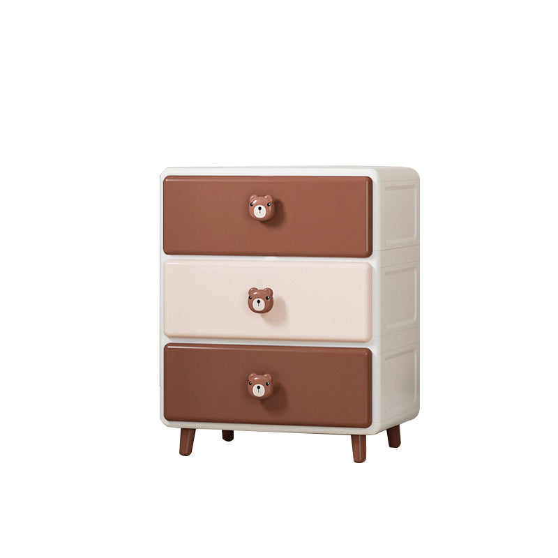 Vertical Kids Nightstand Scandinavian Plastic Nursery Dresser for Bedroom