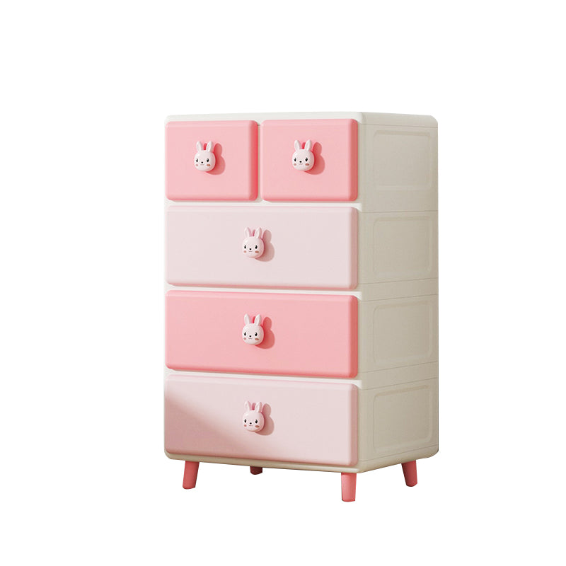 Vertical Kids Nightstand Scandinavian Plastic Nursery Dresser for Bedroom