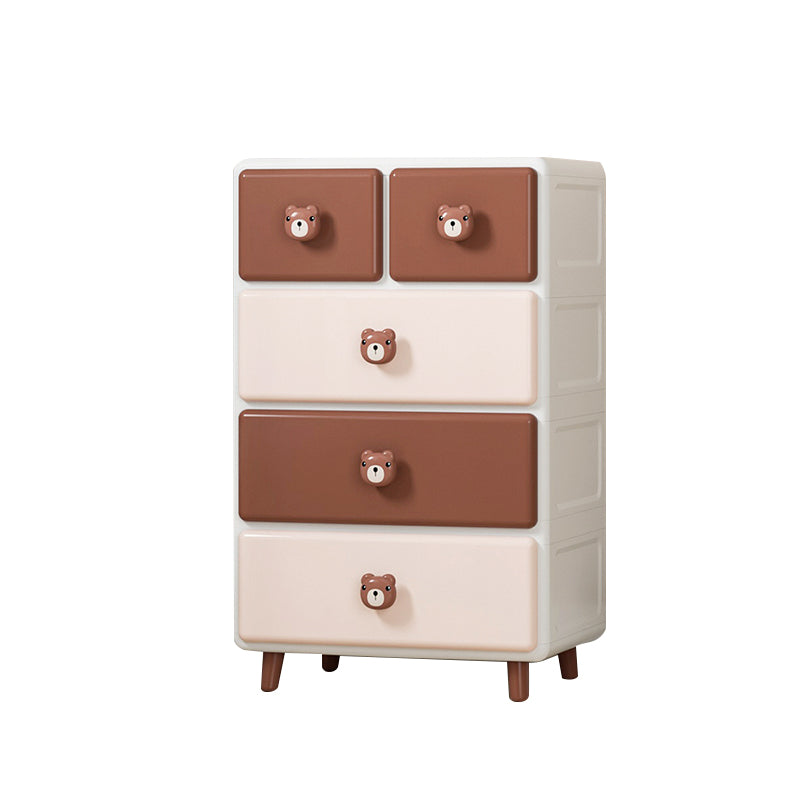 Vertical Kids Nightstand Scandinavian Plastic Nursery Dresser for Bedroom