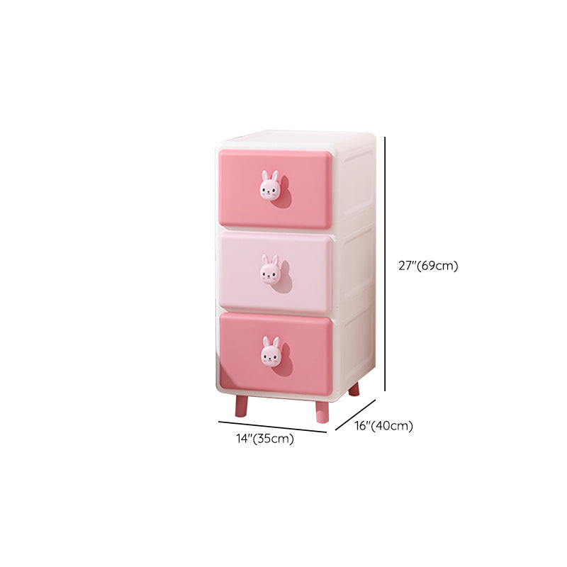 Vertical Kids Nightstand Scandinavian Plastic Nursery Dresser for Bedroom