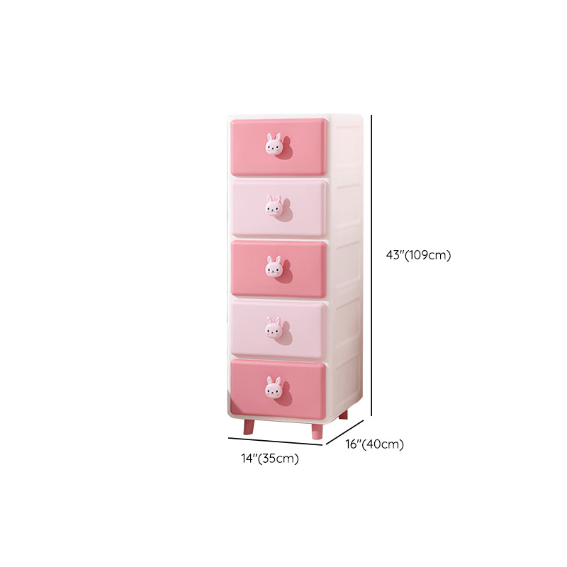 Vertical Kids Nightstand Scandinavian Plastic Nursery Dresser for Bedroom