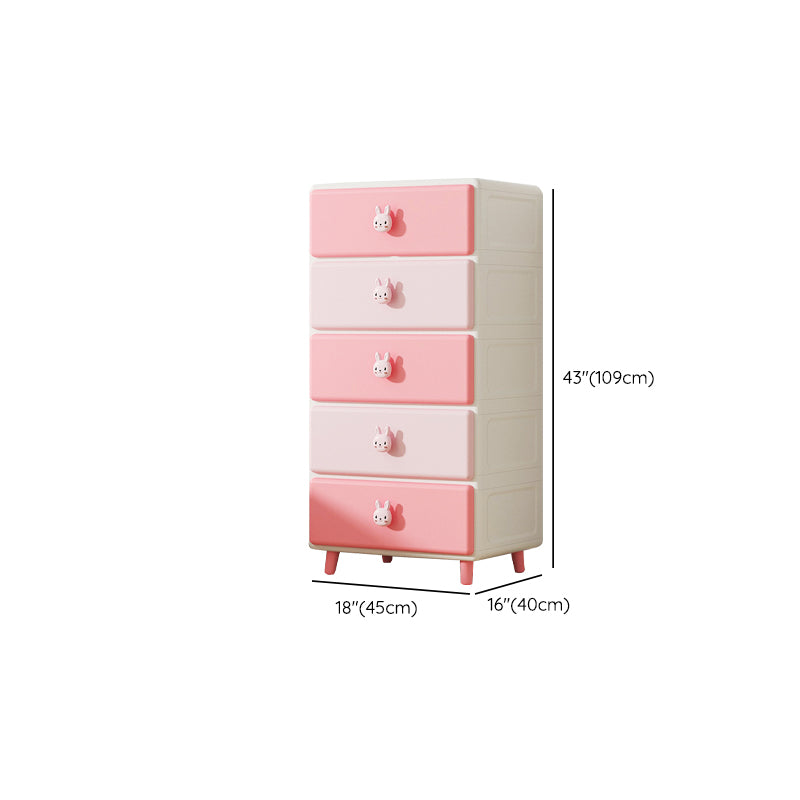 Vertical Kids Nightstand Scandinavian Plastic Nursery Dresser for Bedroom