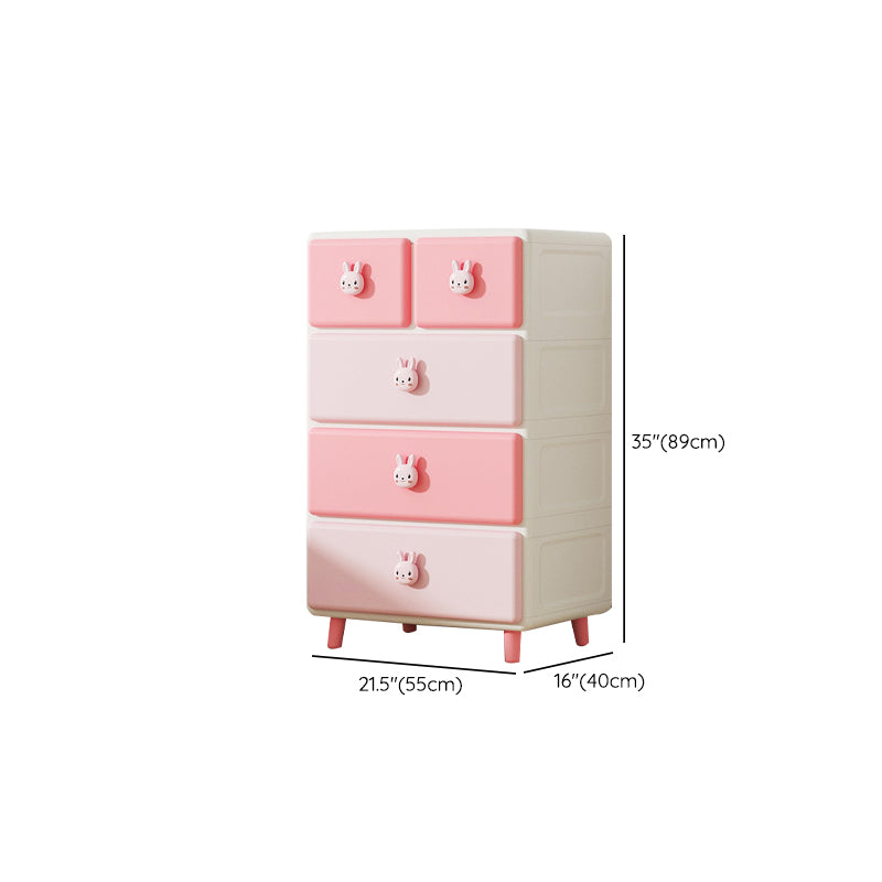 Vertical Kids Nightstand Scandinavian Plastic Nursery Dresser for Bedroom