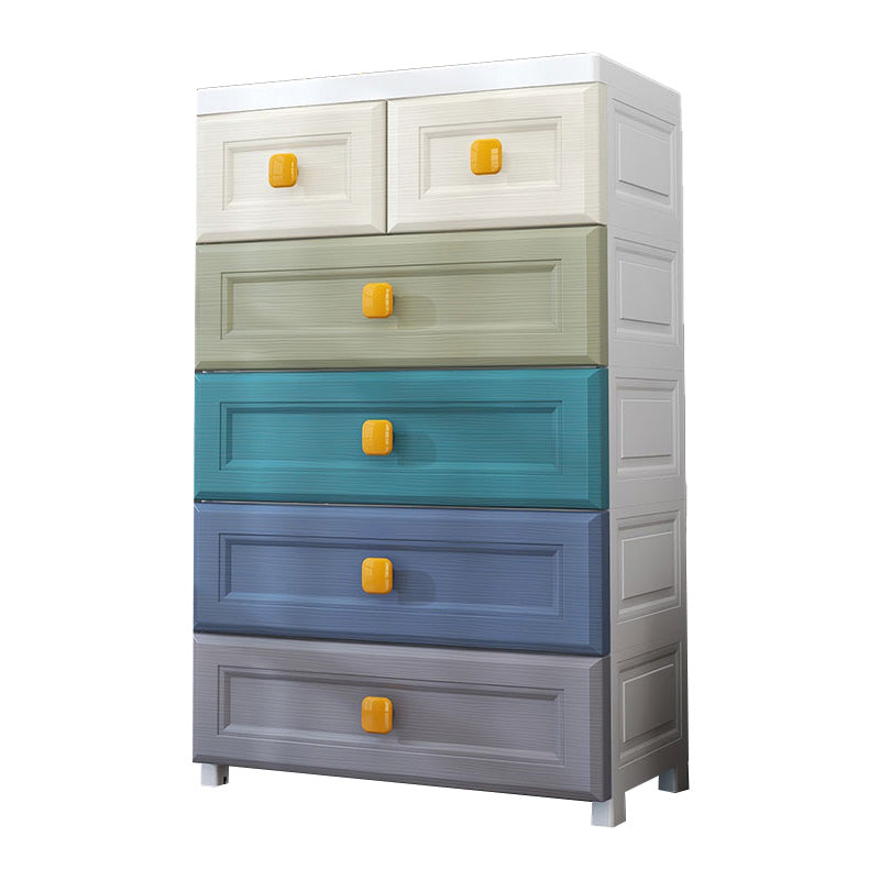 Scandinavian Vertical Plastic Kids Nightstand with Drawers for Bedroom