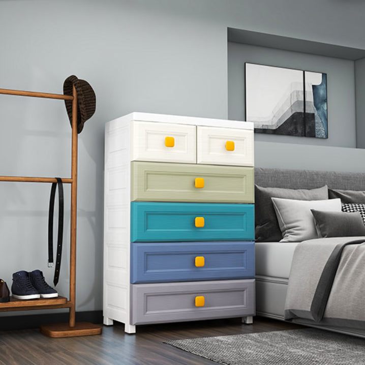 Scandinavian Vertical Plastic Kids Nightstand with Drawers for Bedroom