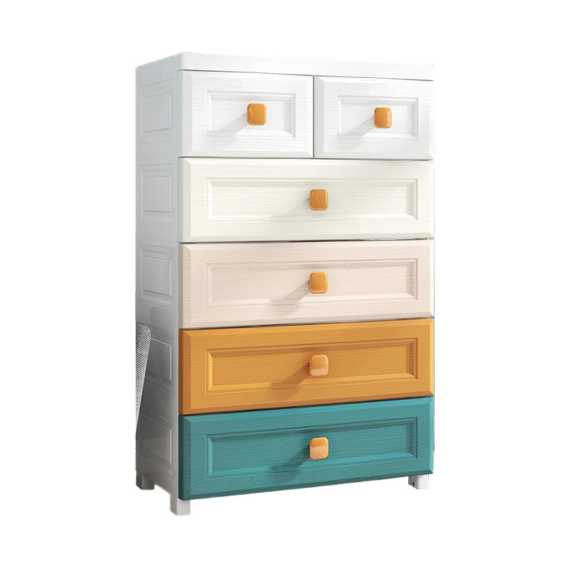 Scandinavian Vertical Plastic Kids Nightstand with Drawers for Bedroom