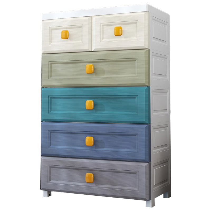 Scandinavian Vertical Plastic Kids Nightstand with Drawers for Bedroom