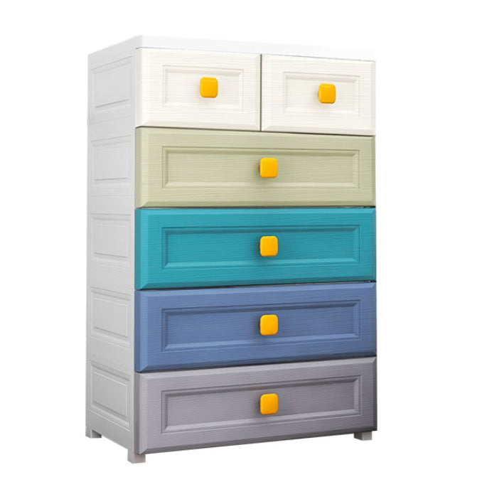 Scandinavian Vertical Plastic Kids Nightstand with Drawers for Bedroom