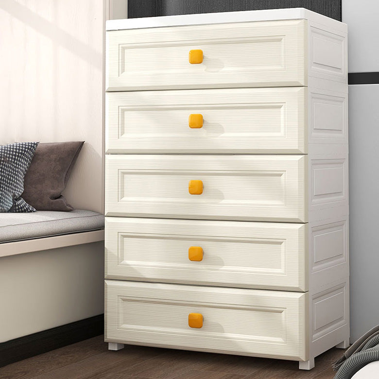 Scandinavian Vertical Plastic Kids Nightstand with Drawers for Bedroom