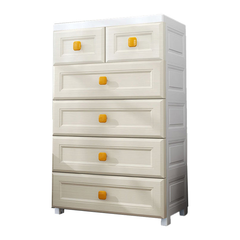 Scandinavian Vertical Plastic Kids Nightstand with Drawers for Bedroom