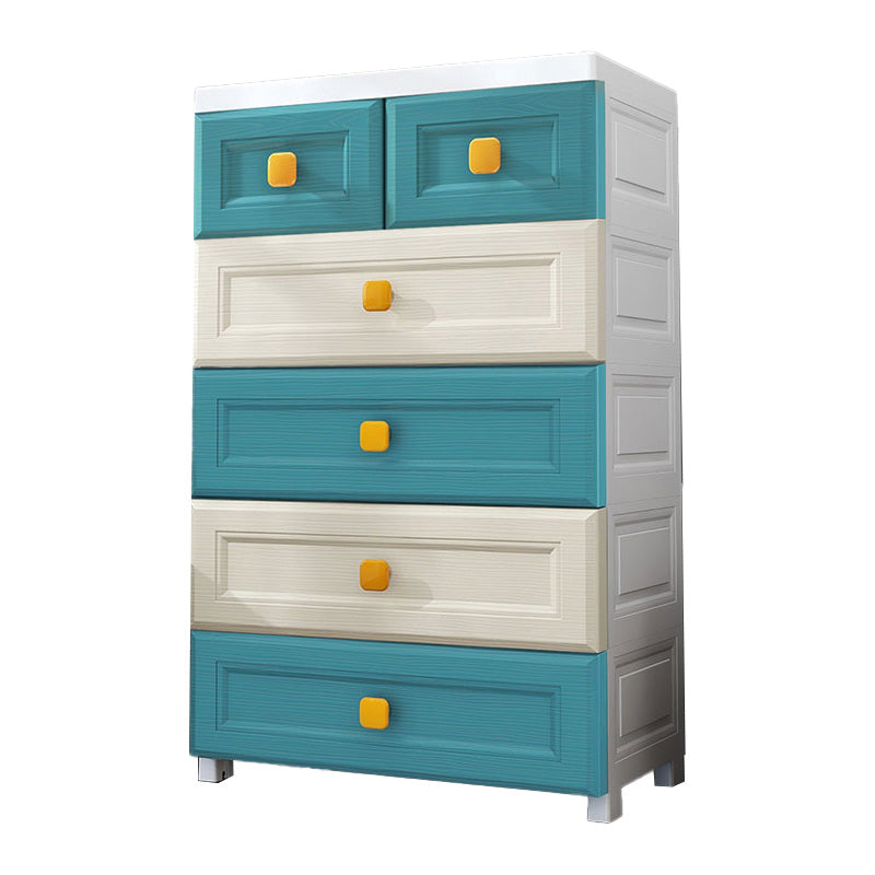 Scandinavian Vertical Plastic Kids Nightstand with Drawers for Bedroom