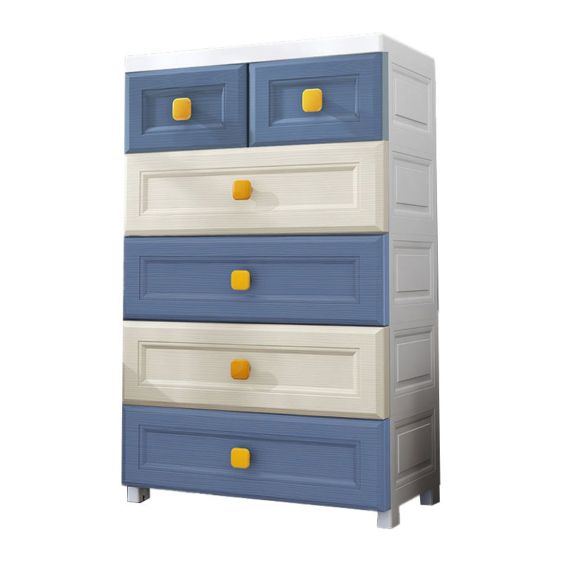 Scandinavian Vertical Plastic Kids Nightstand with Drawers for Bedroom