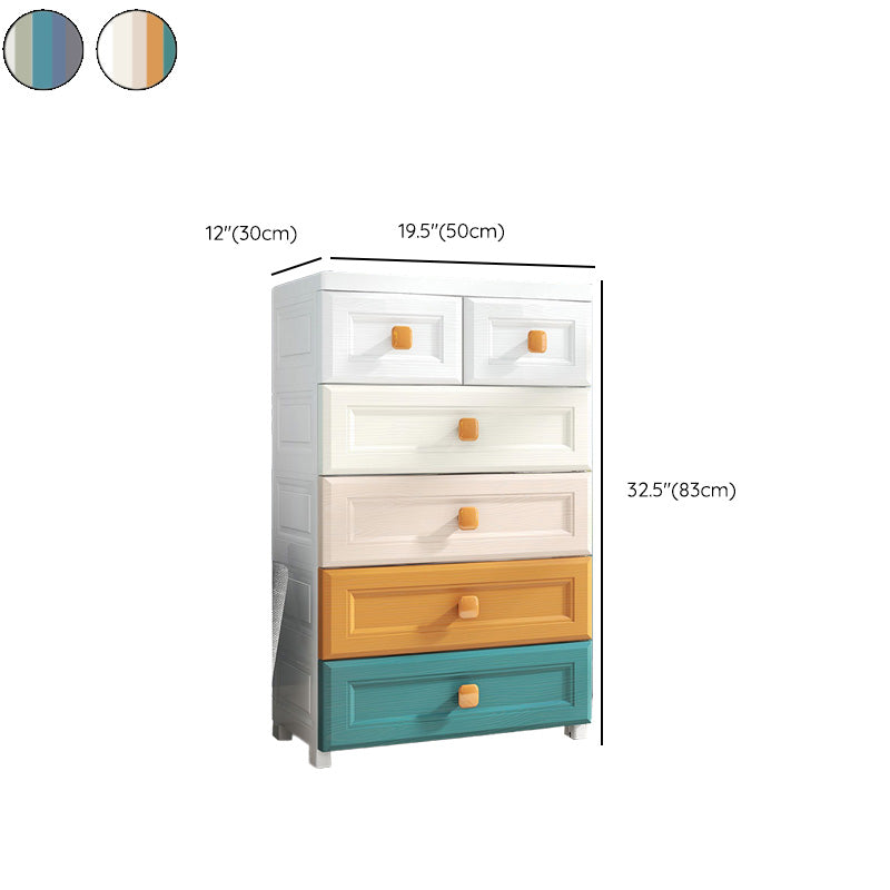 Scandinavian Vertical Plastic Kids Nightstand with Drawers for Bedroom