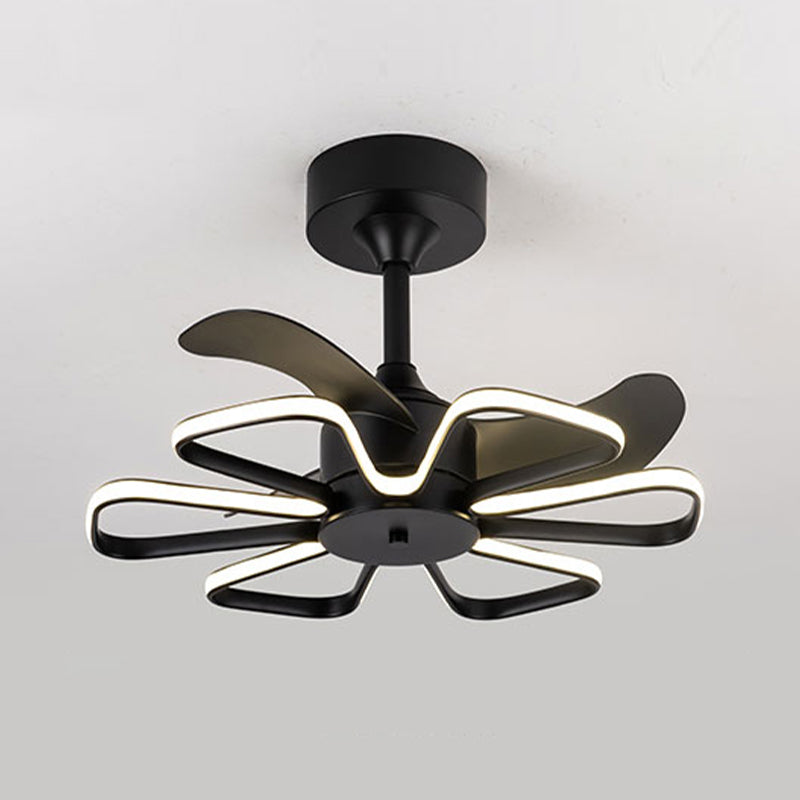 Linear Shape Metal Ceiling Fans Modern Style 1-Light Ceiling Mount Fan Fixtures