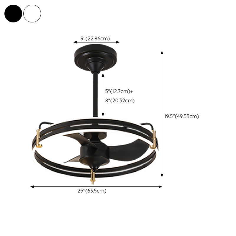 Linear Shape Metal Ceiling Fans Modern Style 1-Light Ceiling Mount Fan Fixtures