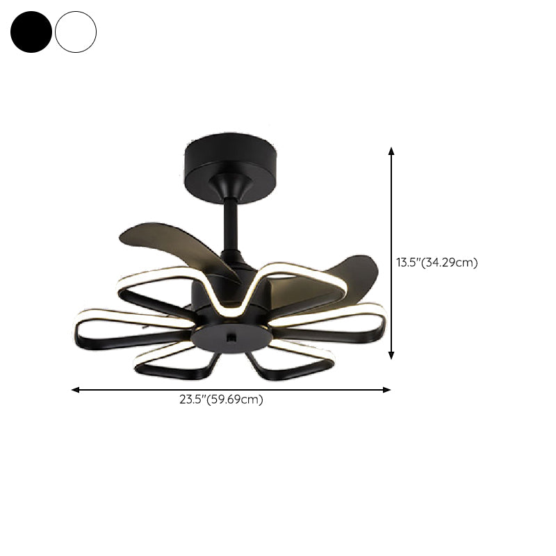 Linear Shape Metal Ceiling Fans Modern Style 1-Light Ceiling Mount Fan Fixtures